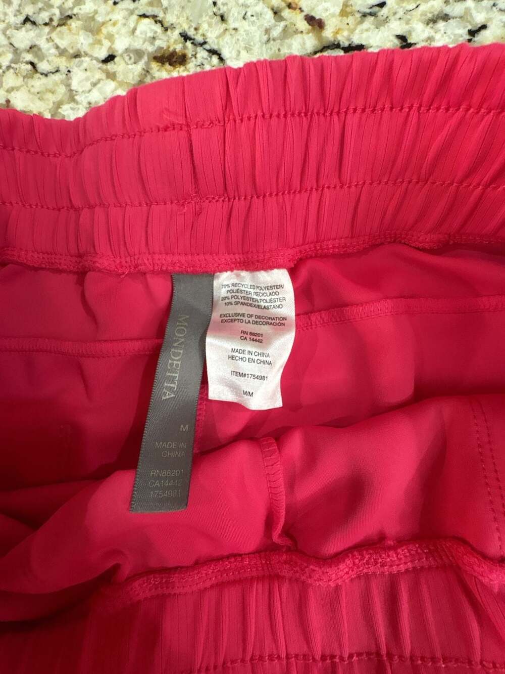 Mondetta Ribbed Active Shorts Size M Pink Drawstring Pockets - Picture 2 of 6